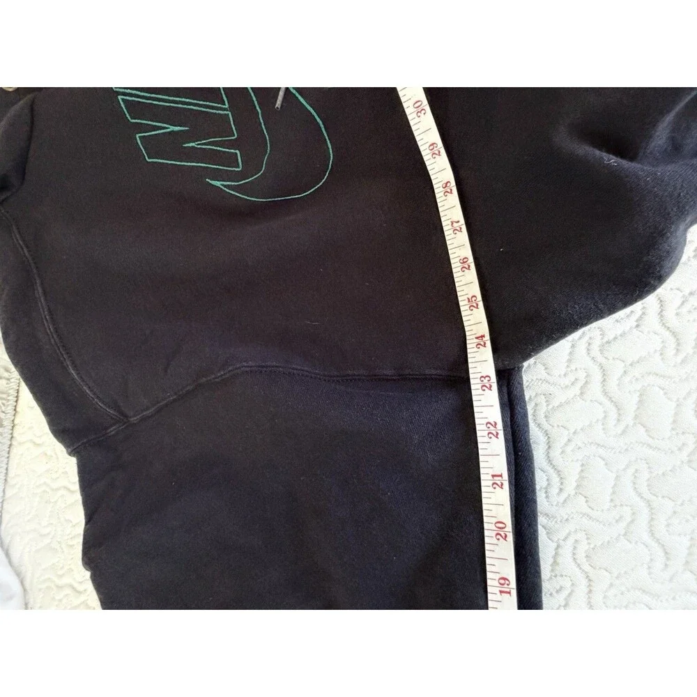 Vintage 90s Nike Air Hoodie Mens L Black Green Embroidered Made USA